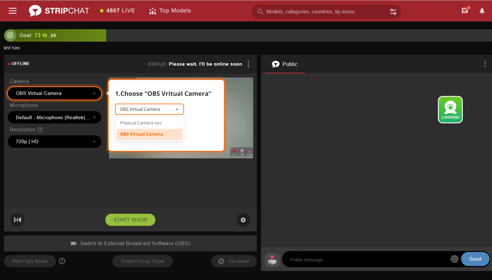 Step by Step Your First Stream On Stripchat Cam101