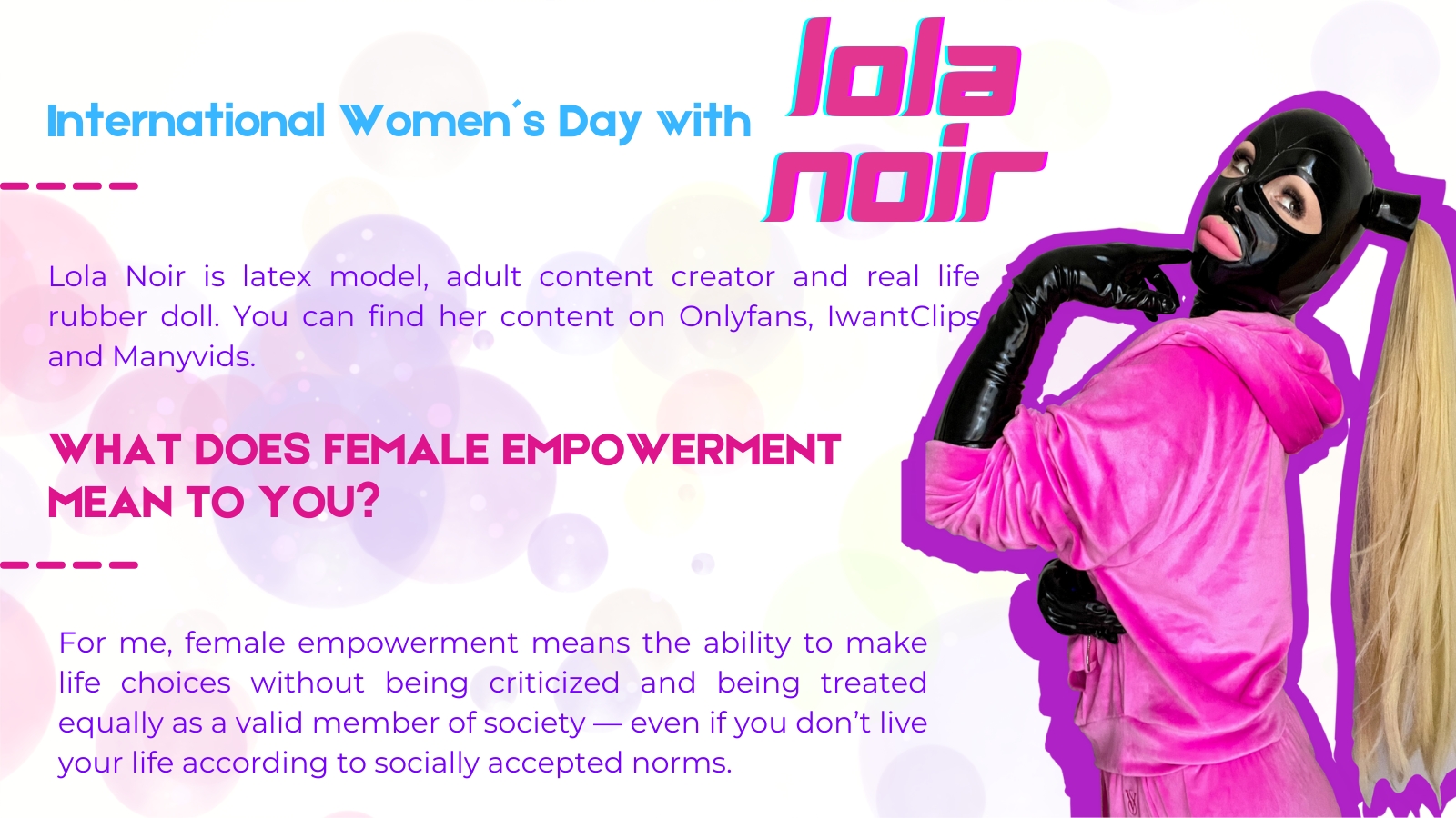 Mini interview: Lola Noir talks about empowerment