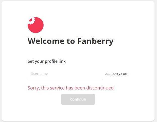 I cant create a profile on Fanberry!